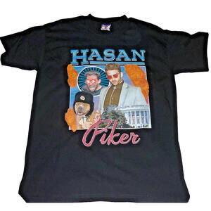 Vintage‎ Hasan Piker Meme T-Shirt Adult Teamsters Union Made Graphic Tee L VG